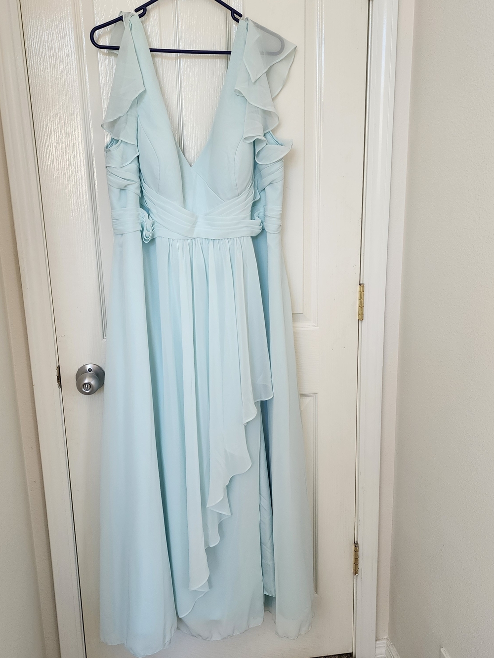Azazie Omari Size 22 Sea Glass Chiffon Dress